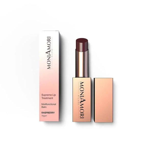 MoniAmori Supreme Lip Treatment Multifunctional Balm Raspberry MM004 mit Verpackung