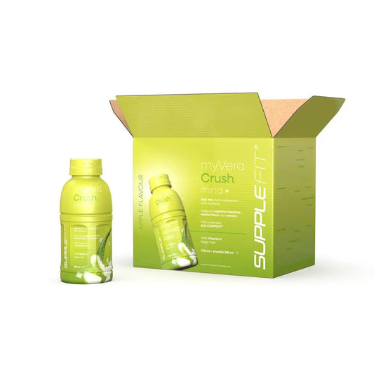 MYVERA CRUSH Mind+ INTA002-06 – 6er Pack nootropisches Getränk mit Koffein & Aloe Vera