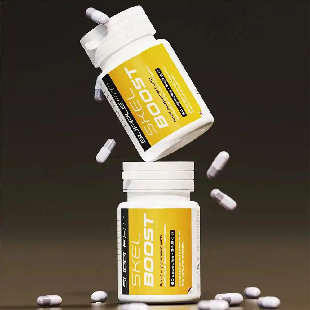 Produktansicht von Skelboost – Vitamin D3 + K2 + Calcium in pflanzlicher Kapsel