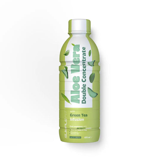 Supplefit Aloe Vera & Grüner Tee INTB062 – Flasche mit 675ml für Detox, Verdauung und Immunsystem, mit AV PULP™ Komplex.