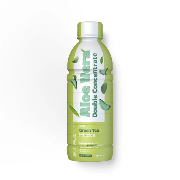 Supplefit Aloe Vera & Grüner Tee INTB062 – Flasche mit 675ml für Detox, Verdauung und Immunsystem, mit AV PULP™ Komplex.