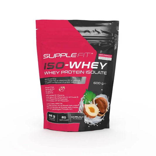 SuppleFit Iso-Whey SU0119 – Eiweißpulver Haselnuss für Muskelaufbau & Regeneration, 20 x 30 g Beutel