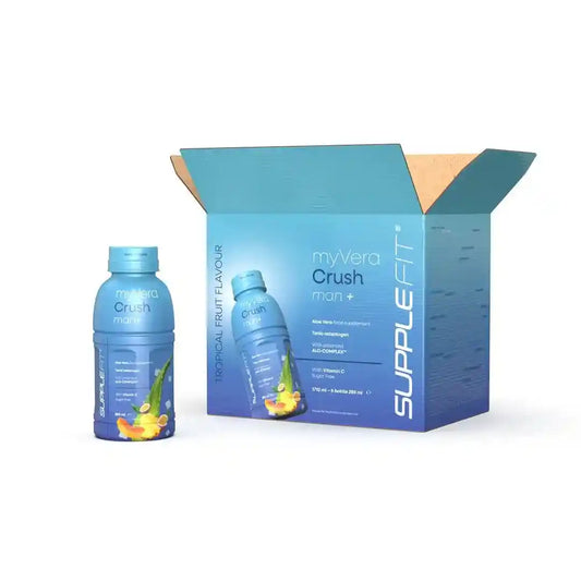 Supplefit MyVera Crush Man+ INTA003 – 6er-Pack Box mit einer Flasche des Drinks für männliche Vitalität und Energie.
