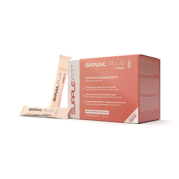 Supplefit Skinail Plus INTB031 – Box mit 30 Gel-Sticks mit Kollagen, SKINHELP™ & Hyaluronsäure für Haut, Haare und Nägel.