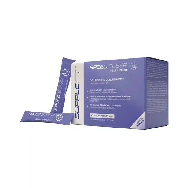 Supplefit SpeedSleep INTB028 – Box mit 30 Gel-Sticks mit SOMNIWELL™ Komplex für schnelleres Einschlafen und bessere Schlafqualität.